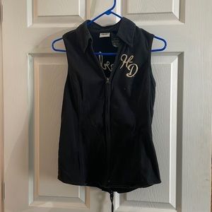 Harley Davidson Denim Embroidered Vest